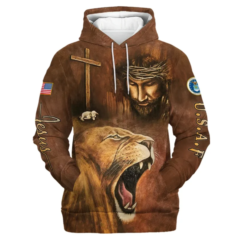 Child Of God Man Of Faith Warrior Of Christ America U.S. Air Force All Over Prints BLVTR17924A1AFHD - Hoodie