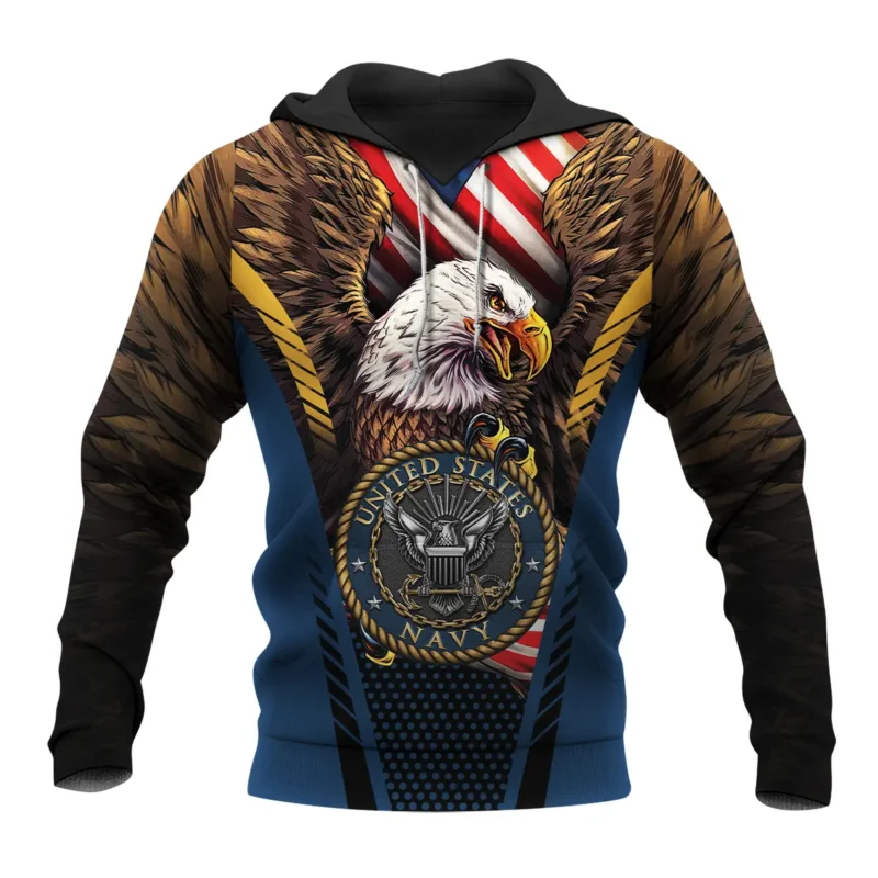 Eagle And Flag U.S. Navy All Over Prints BLVTR20924A3NVHD - Hoodie