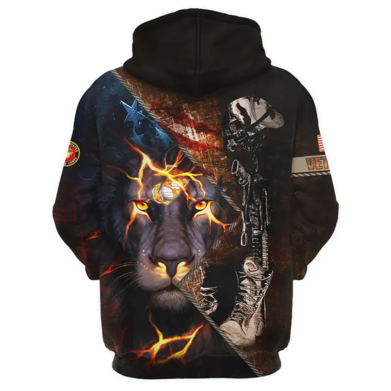 Helmet Rifle Boots Lion U.S. Marine Corps All Over Prints BLVTR17924A2MCZHD - Zip Hoodie