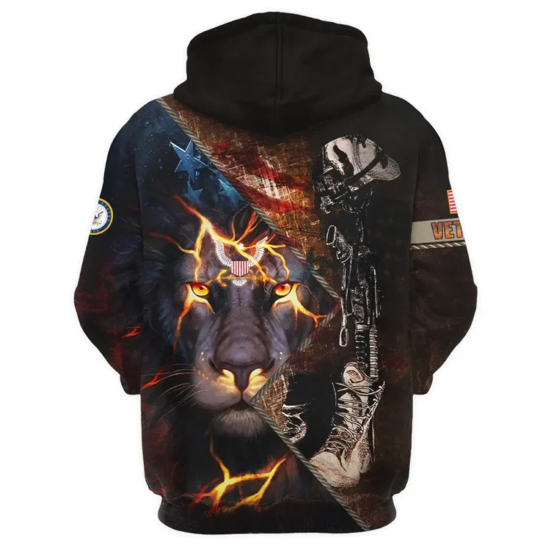 Helmet Rifle Boots Lion U.S. Navy All Over Prints BLVTR17924A2NVZHD - Zip Hoodie