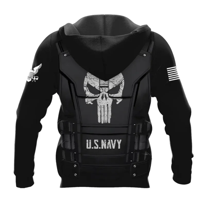 Punisher Skull U.S. Navy All Over Prints BLVTR18924A1NVZHD - Zip Hoodie