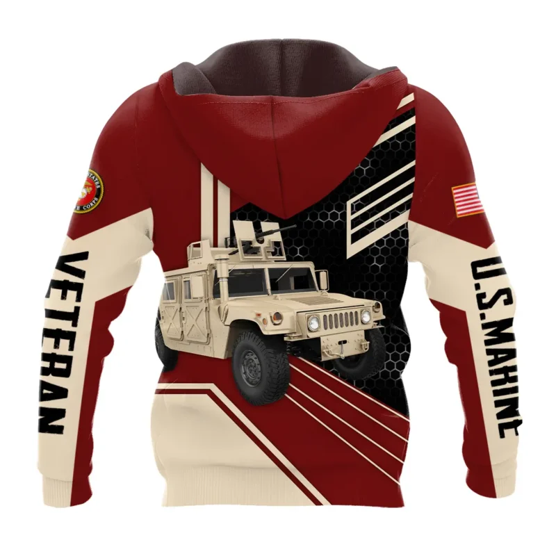 Military Trucks U.S. Marine Corps All Over Prints BLVTR19924A1MCZHD - Zip Hoodie