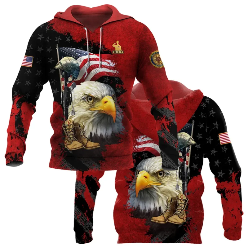 Eagle Helmet Boots American Legion United States Veteran All Over Prints BLVET24924E2HD - Hoodie