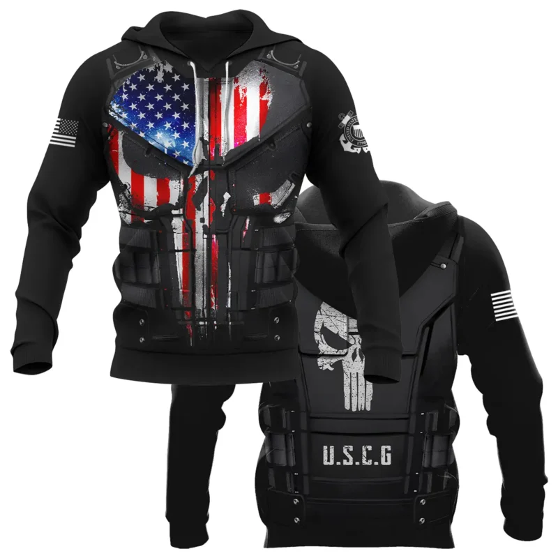 Punisher Skull U.S. Coast Guard All Over Prints BLVTR18924A1CGHD - Hoodie