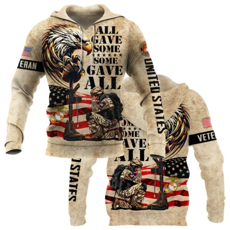 Honor The Fallen All Gave Some Some Gave All U.S. Marine Corps All Over Prints BLVTR19924A3MCHD - Hoodie