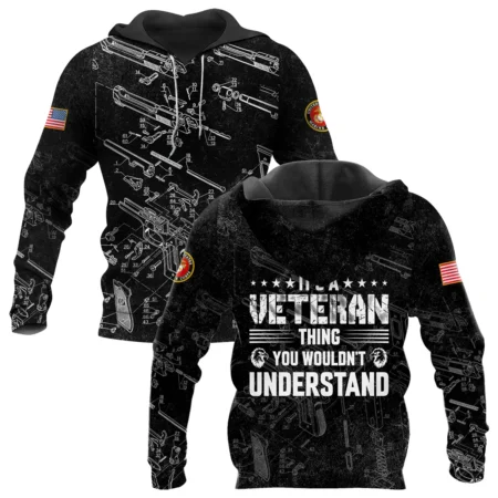 It's A Veteran Thing You Wouldn't Understand Bullet Dissection U.S. Marine Corps All Over Prints BLVTR21924A1MCHD - Hoodie