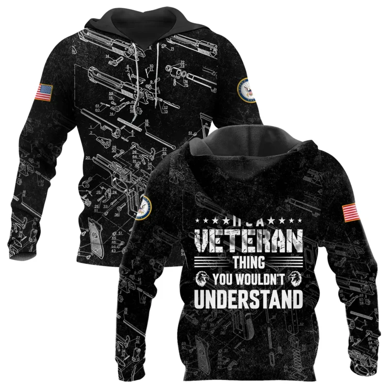 It's A Veteran Thing You Wouldn't Understand Bullet Dissection U.S. Navy All Over Prints BLVTR21924A1NVHD - Hoodie