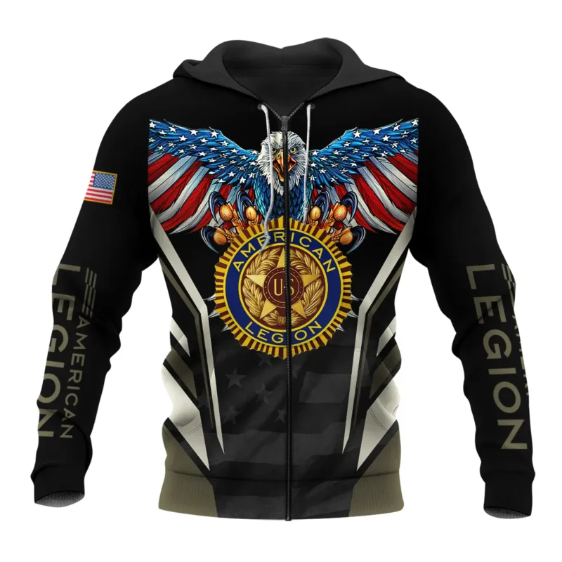 Eagle And American Legion United States Veteran All Over Prints BLVET24924A4ZHD - Zip Hoodie