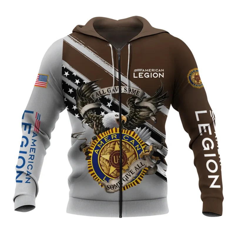 All Gave Some Some Gave All American Legion United States Veteran All Over Prints BLVET24924B3ZHD - Zip Hoodie