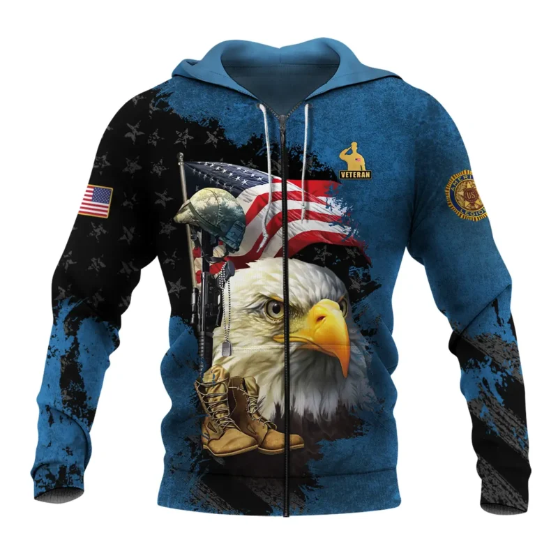 Eagle Helmet Boots American Legion United States Veteran All Over Prints BLVET24924E1ZHD - Zip Hoodie