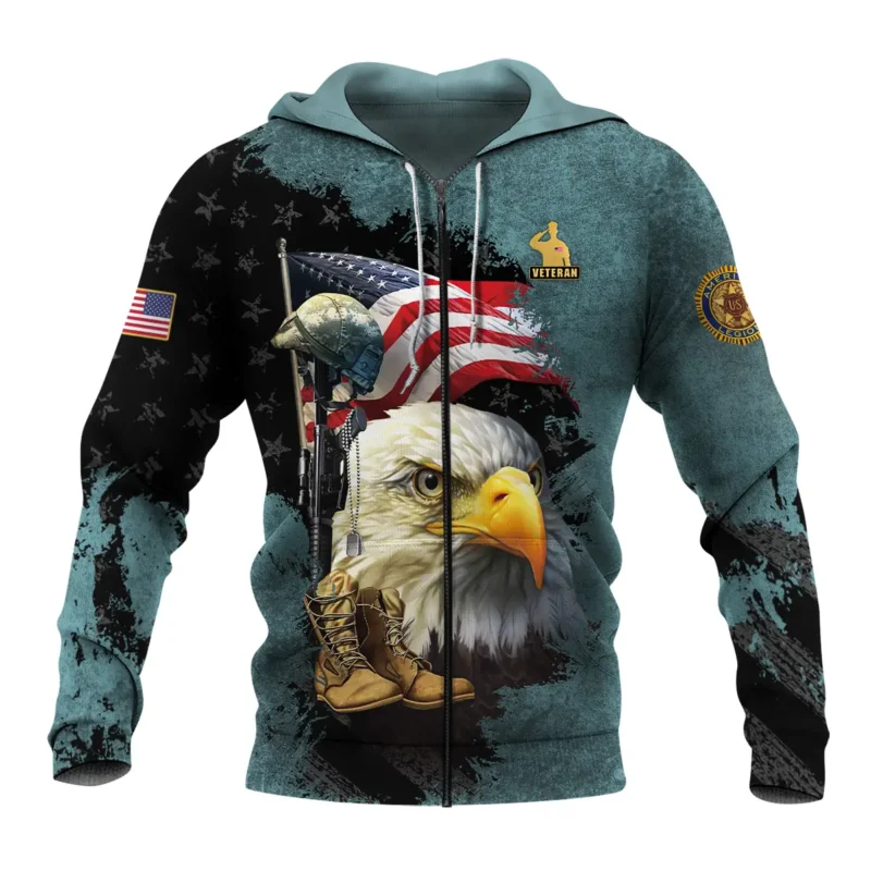 Eagle Helmet Boots American Legion United States Veteran All Over Prints BLVET24924E5ZHD - Zip Hoodie