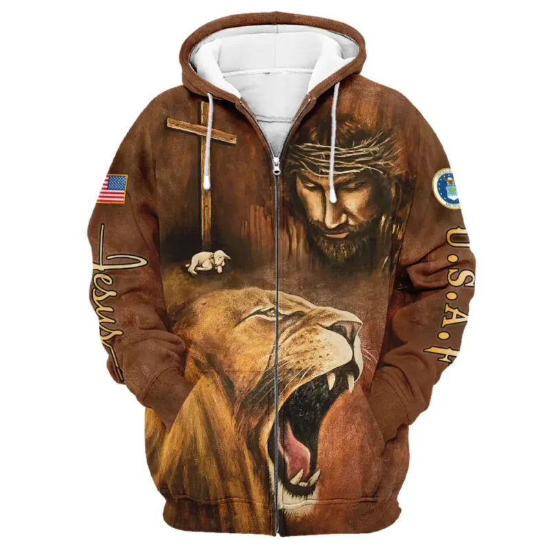 Child Of God Man Of Faith Warrior Of Christ America U.S. Air Force All Over Prints BLVTR17924A1AFZHD - Zip Hoodie