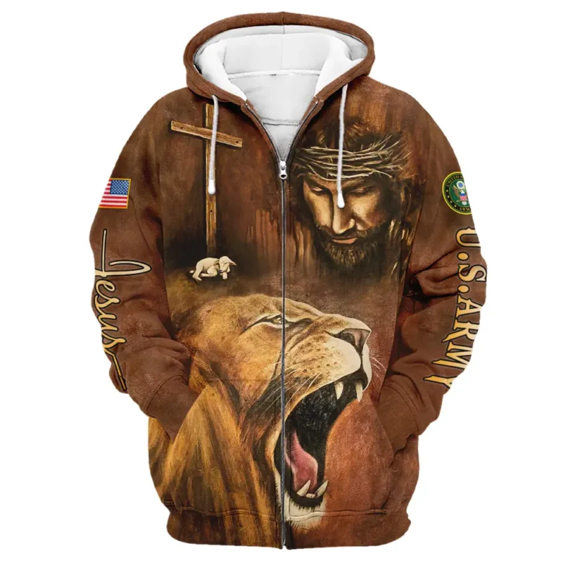 Child Of God Man Of Faith Warrior Of Christ America U.S. Army All Over Prints BLVTR17924A1AMZHD - Zip Hoodie