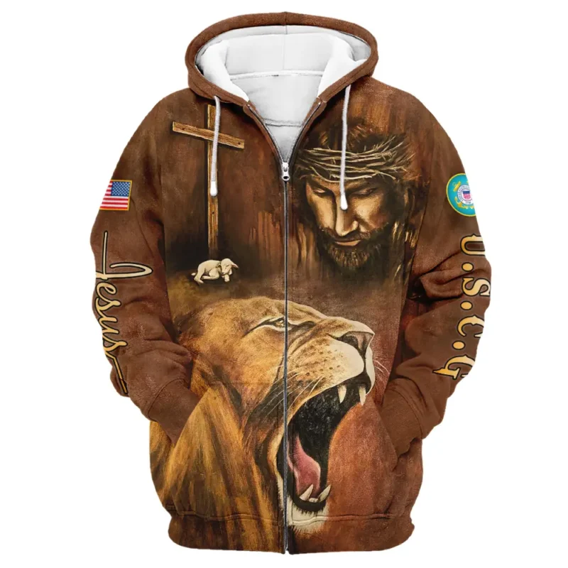 Child Of God Man Of Faith Warrior Of Christ America U.S. Coast Guard All Over Prints BLVTR17924A1CGZHD - Zip Hoodie