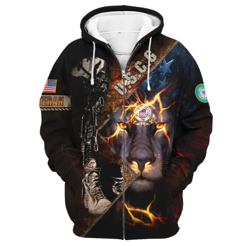 Helmet Rifle Boots Lion U.S. Coast Guard All Over Prints BLVTR17924A2CGZHD - Zip Hoodie