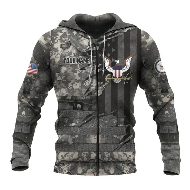 Uniform Camo Pattern U.S. Navy All Over Prints BLVTR18924A2NVZHD - Zip Hoodie