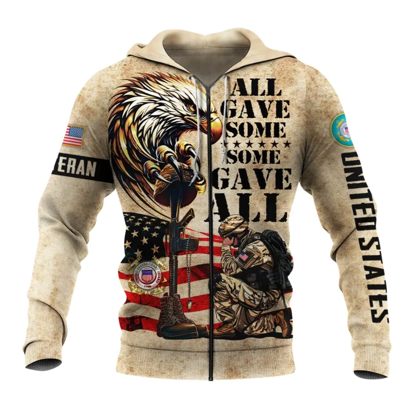 Honor The Fallen All Gave Some Some Gave All U.S. Coast Guard All Over Prints BLVTR19924A3CGZHD - Zip Hoodie