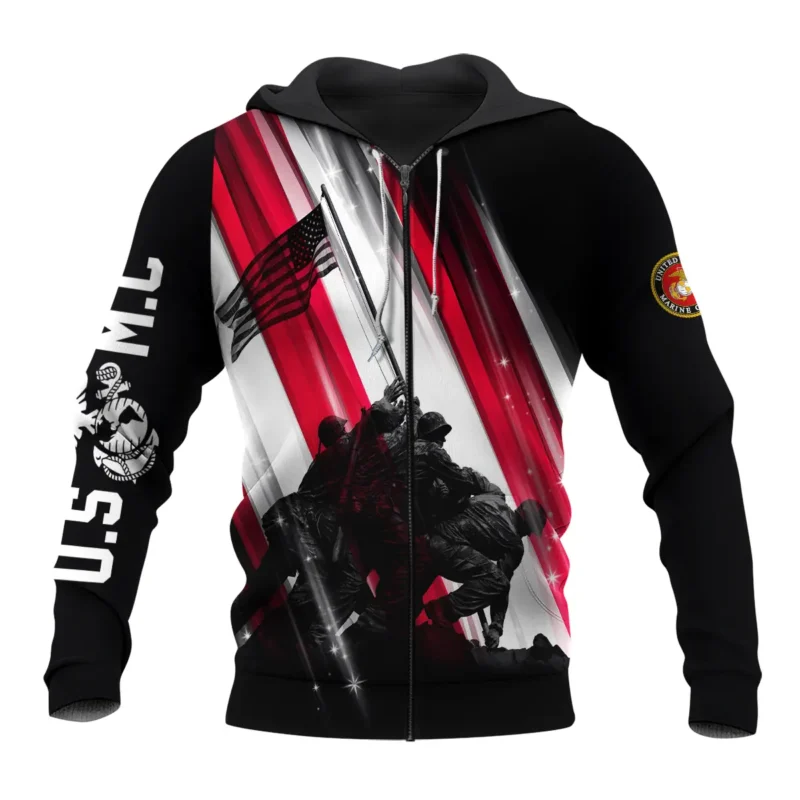 Raising the Flag U.S. Marine Corps All Over Prints BLVTR20924A2MCZHD - Zip Hoodie