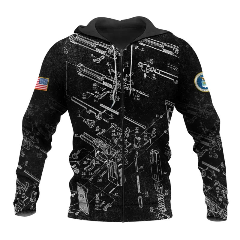 It's A Veteran Thing You Wouldn't Understand Bullet Dissection U.S. Air Force All Over Prints BLVTR21924A1AFZHD - Zip Hoodie