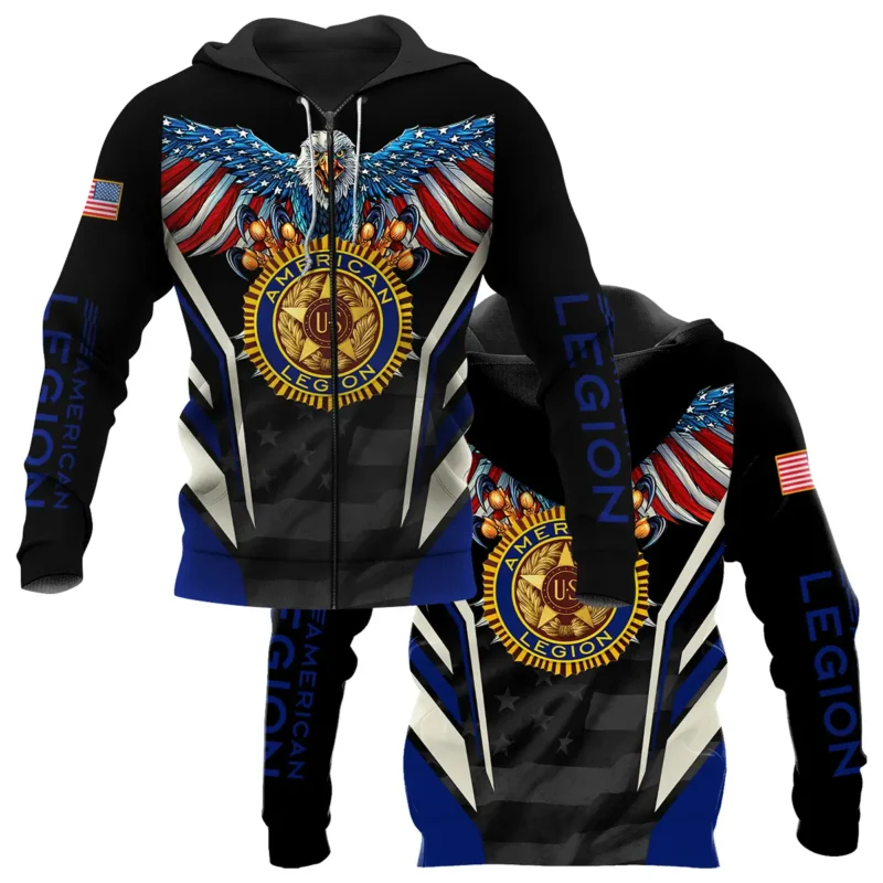 Eagle And American Legion United States Veteran All Over Prints BLVET24924A1ZHD - Zip Hoodie