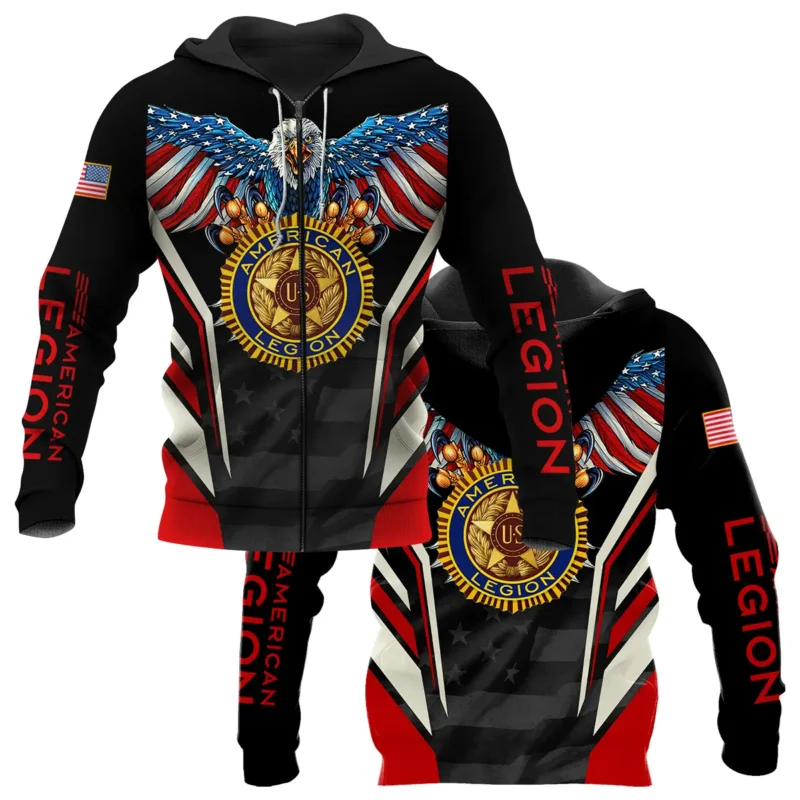 Eagle And American Legion United States Veteran All Over Prints BLVET24924A2ZHD - Zip Hoodie