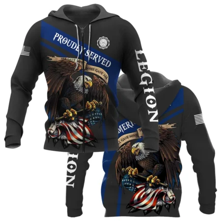 Proudly Served All Gave Some SGA American Legion United States Veteran All Over Prints BLVET24924C1ZHD - Zip Hoodie