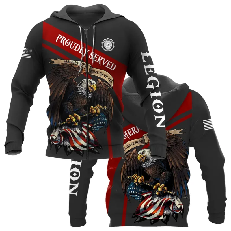 Proudly Served All Gave Some SGA American Legion United States Veteran All Over Prints BLVET24924C2ZHD - Zip Hoodie