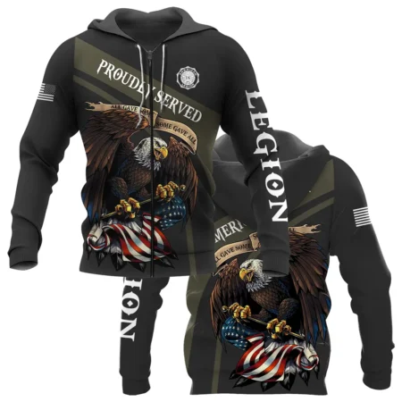 Proudly Served All Gave Some SGA American Legion United States Veteran All Over Prints BLVET24924C3ZHD - Zip Hoodie