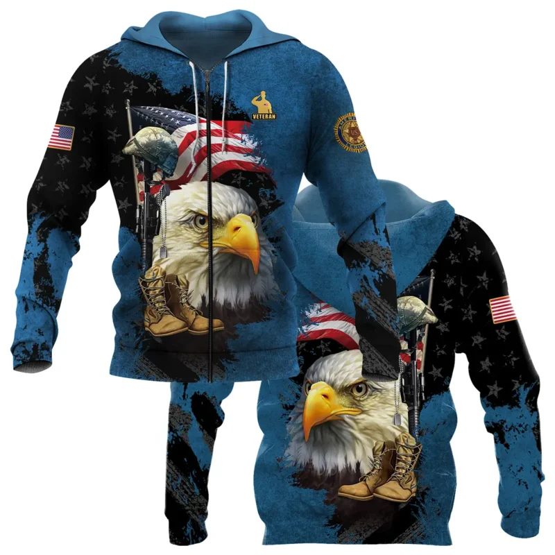 Eagle Helmet Boots American Legion United States Veteran All Over Prints BLVET24924E1ZHD - Zip Hoodie