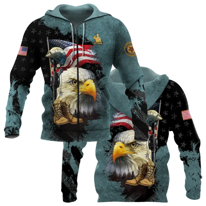 Eagle Helmet Boots American Legion United States Veteran All Over Prints BLVET24924E5ZHD - Zip Hoodie