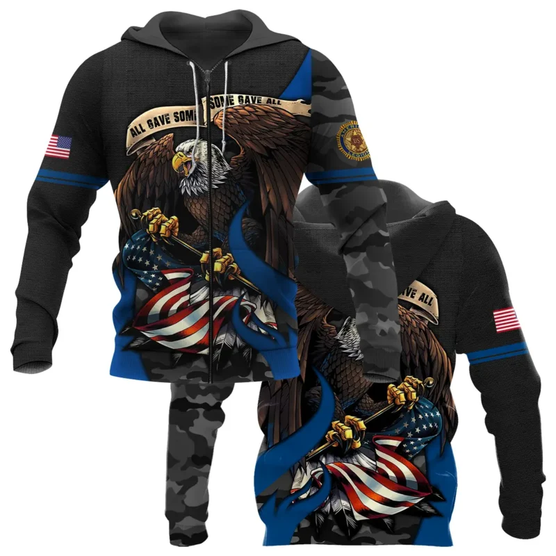 All Gave Some Some Gave All American Legion United States Veteran All Over Prints BLVET24924F1ZHD - Zip Hoodie