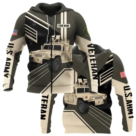 Military Trucks U.S. Army All Over Prints BLVTR19924A1AMZHD - Zip Hoodie