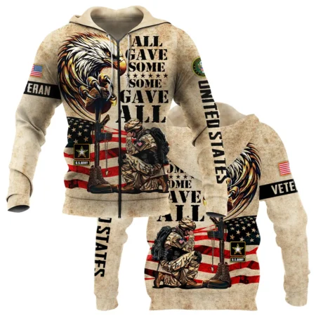 Honor The Fallen All Gave Some Some Gave All U.S. Army All Over Prints BLVTR19924A3AMZHD - Zip Hoodie