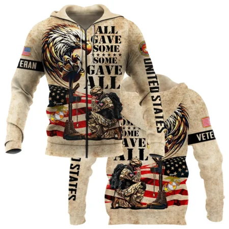 Honor The Fallen All Gave Some Some Gave All U.S. Marine Corps All Over Prints BLVTR19924A3MCZHD - Zip Hoodie