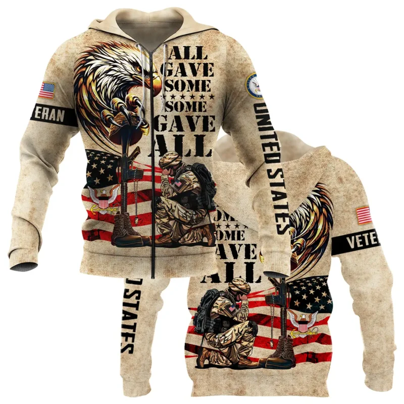 Honor The Fallen All Gave Some Some Gave All U.S. Navy All Over Prints BLVTR19924A3NVZHD - Zip Hoodie