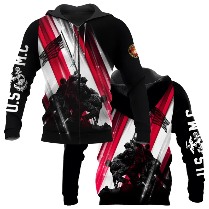 Raising the Flag U.S. Marine Corps All Over Prints BLVTR20924A2MCZHD - Zip Hoodie