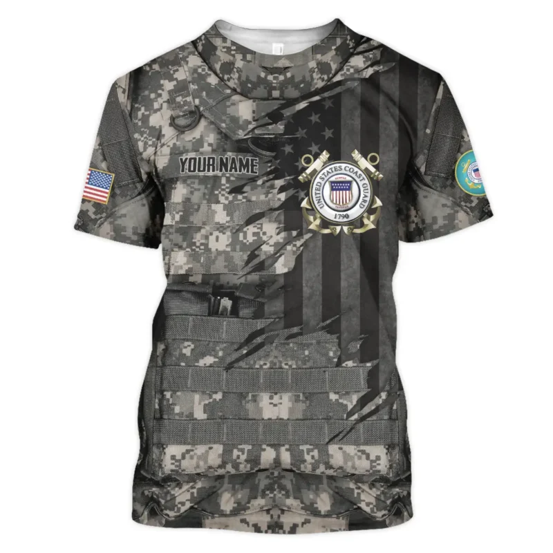 Uniform Camo Pattern U.S. Coast Guard All Over Prints BLVTR18924A2CGTS - T Shirt