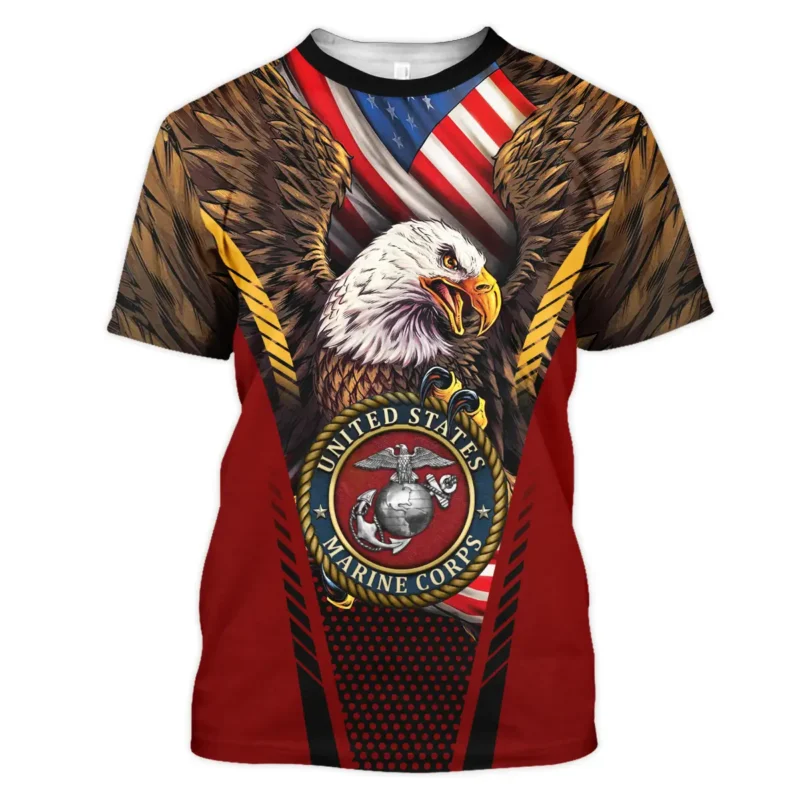 Eagle And Flag U.S. Marine Corps All Over Prints BLVTR20924A3MCTS - T Shirt