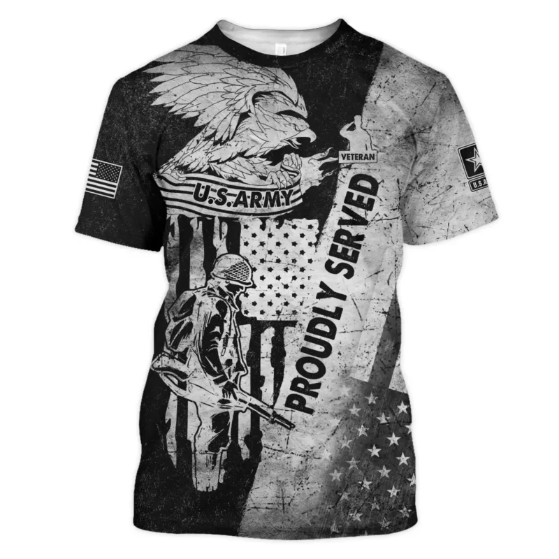 Proudly Served Eagle US Flag U.S. Army All Over Prints BLVTR21924A2AMTS - T Shirt