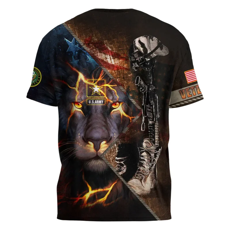 Helmet Rifle Boots Lion U.S. Army All Over Prints BLVTR17924A2AMTS - T Shirt