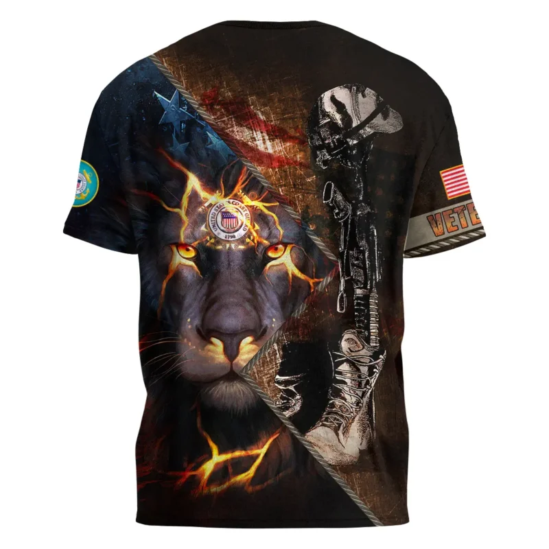 Helmet Rifle Boots Lion U.S. Coast Guard All Over Prints BLVTR17924A2CGTS - T Shirt