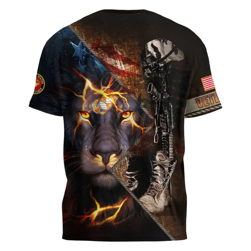 Helmet Rifle Boots Lion U.S. Marine Corps All Over Prints BLVTR17924A2MCTS - T Shirt