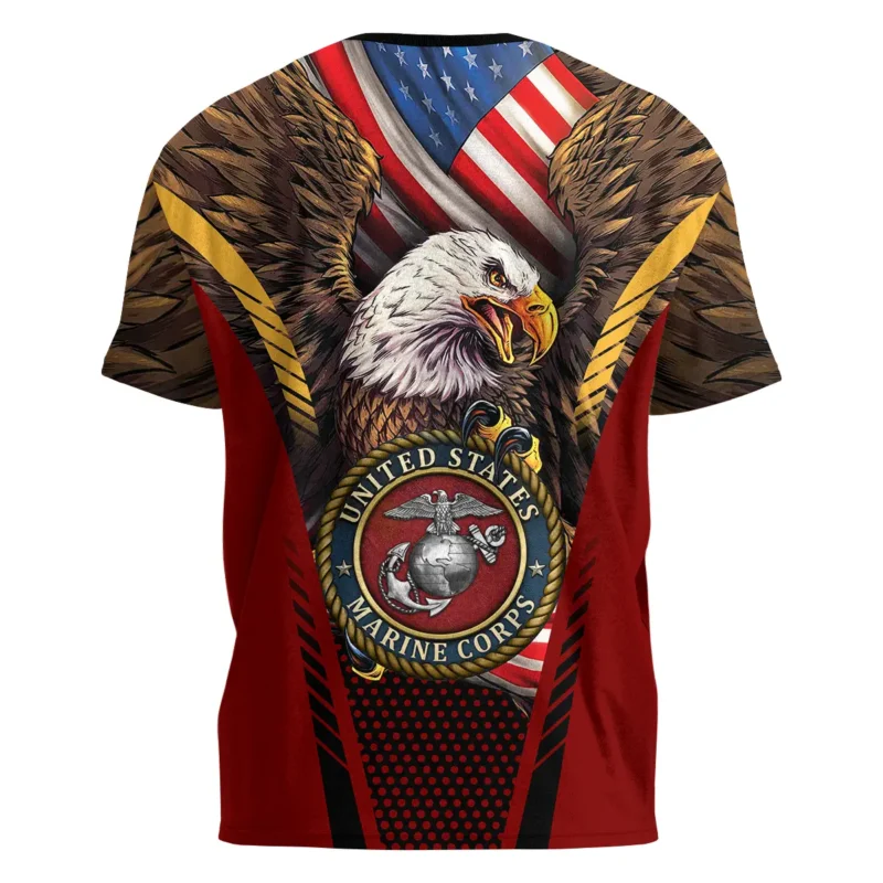 Eagle And Flag U.S. Marine Corps All Over Prints BLVTR20924A3MCTS - T Shirt