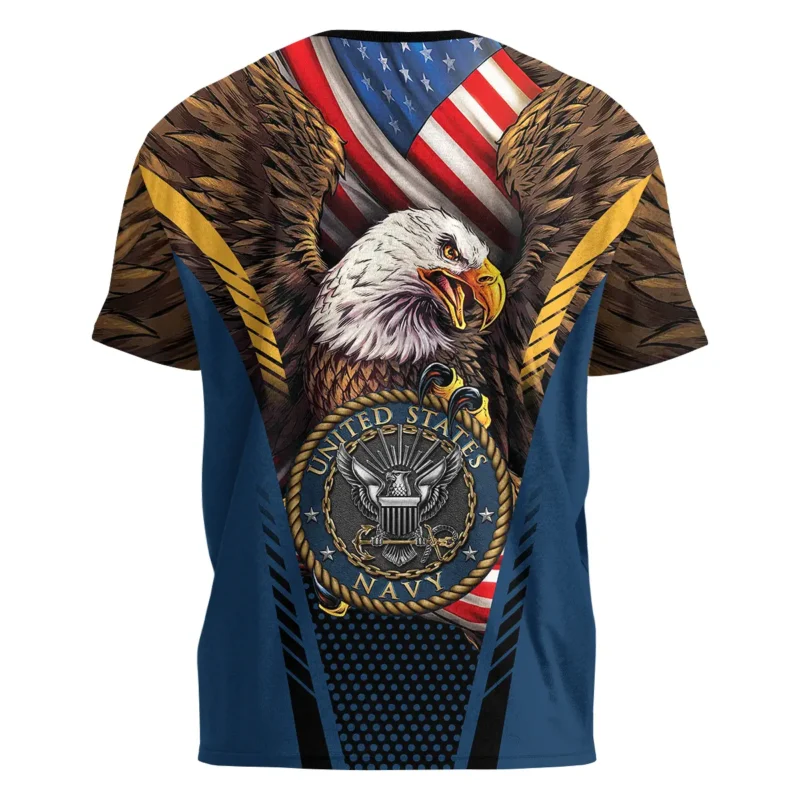 Eagle And Flag U.S. Navy All Over Prints BLVTR20924A3NVTS - T Shirt