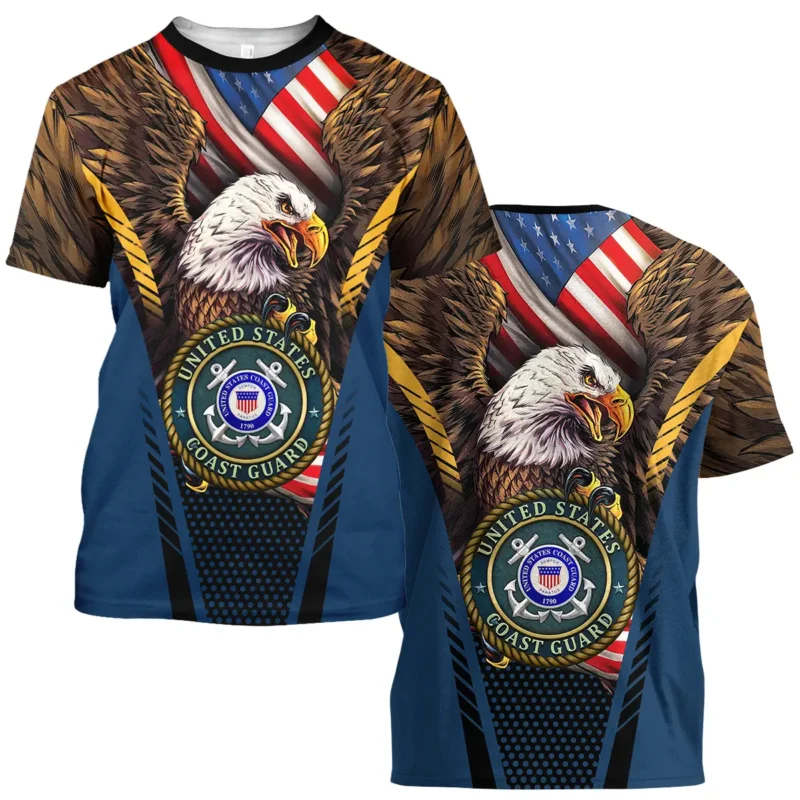 Eagle And Flag U.S. Coast Guard All Over Prints BLVTR20924A3CGTS - T Shirt