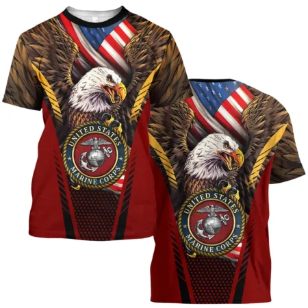 Eagle And Flag U.S. Marine Corps All Over Prints BLVTR20924A3MCTS - T Shirt