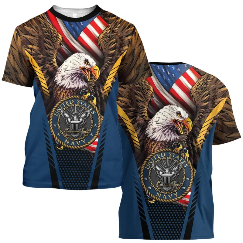 Eagle And Flag U.S. Navy All Over Prints BLVTR20924A3NVTS - T Shirt