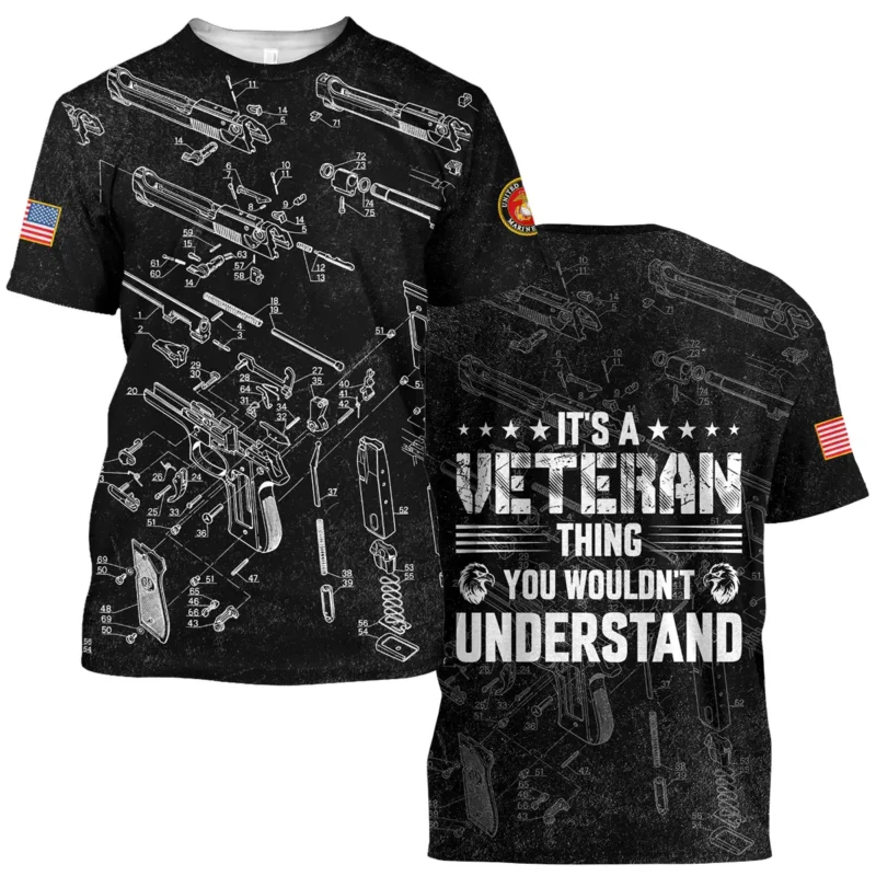 It's A Veteran Thing You Wouldn't Understand Bullet Dissection U.S. Marine Corps All Over Prints BLVTR21924A1MCTS - T Shirt