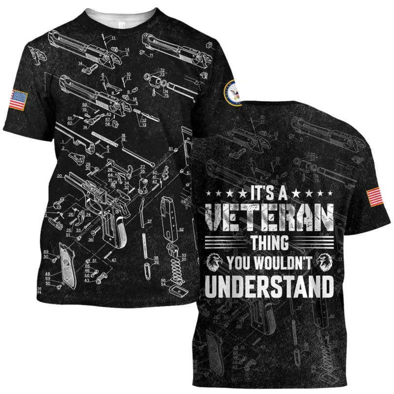 It's A Veteran Thing You Wouldn't Understand Bullet Dissection U.S. Navy All Over Prints BLVTR21924A1NVTS - T Shirt