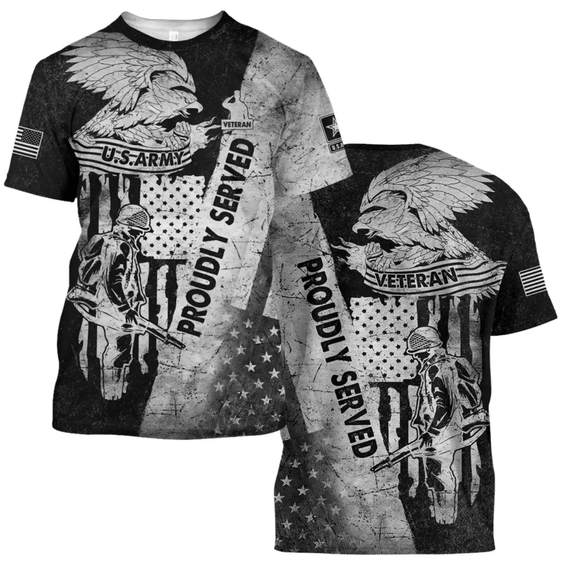 Proudly Served Eagle US Flag U.S. Army All Over Prints BLVTR21924A2AMTS - T Shirt